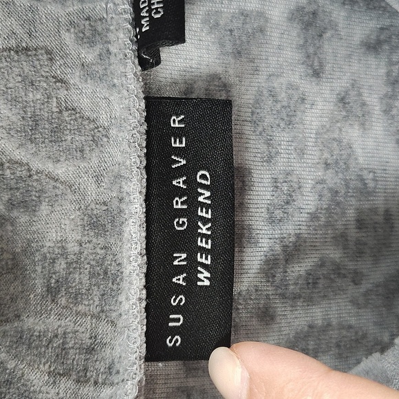 Susan Graver Weekend Quarter Zip Pullover Jacket Size 1X Gray Textured - Picture 4 of 11